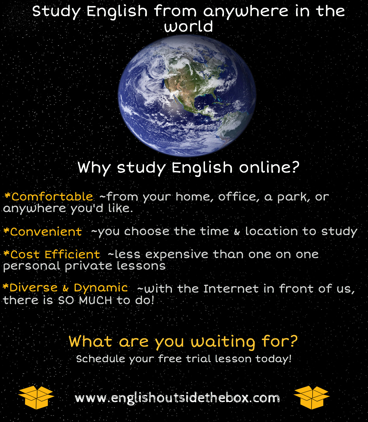 Study English online at www.englishoutsidethebox.com