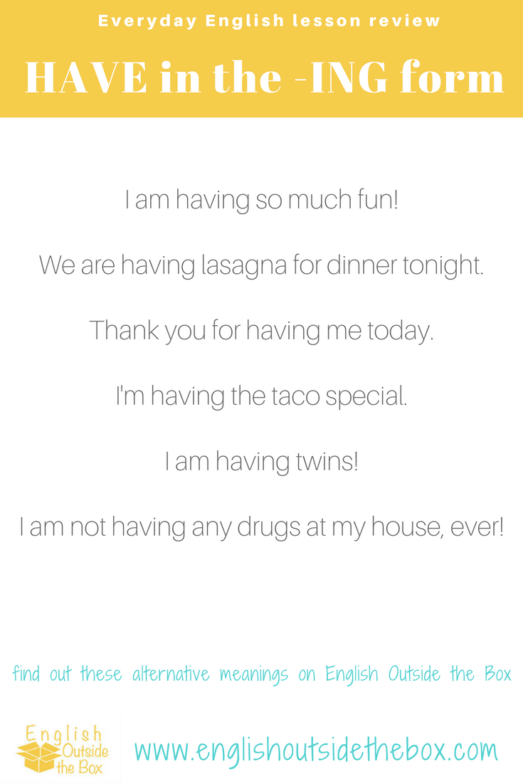 Other meanings of HAVE in English [Vocabulary Lesson] English Outside